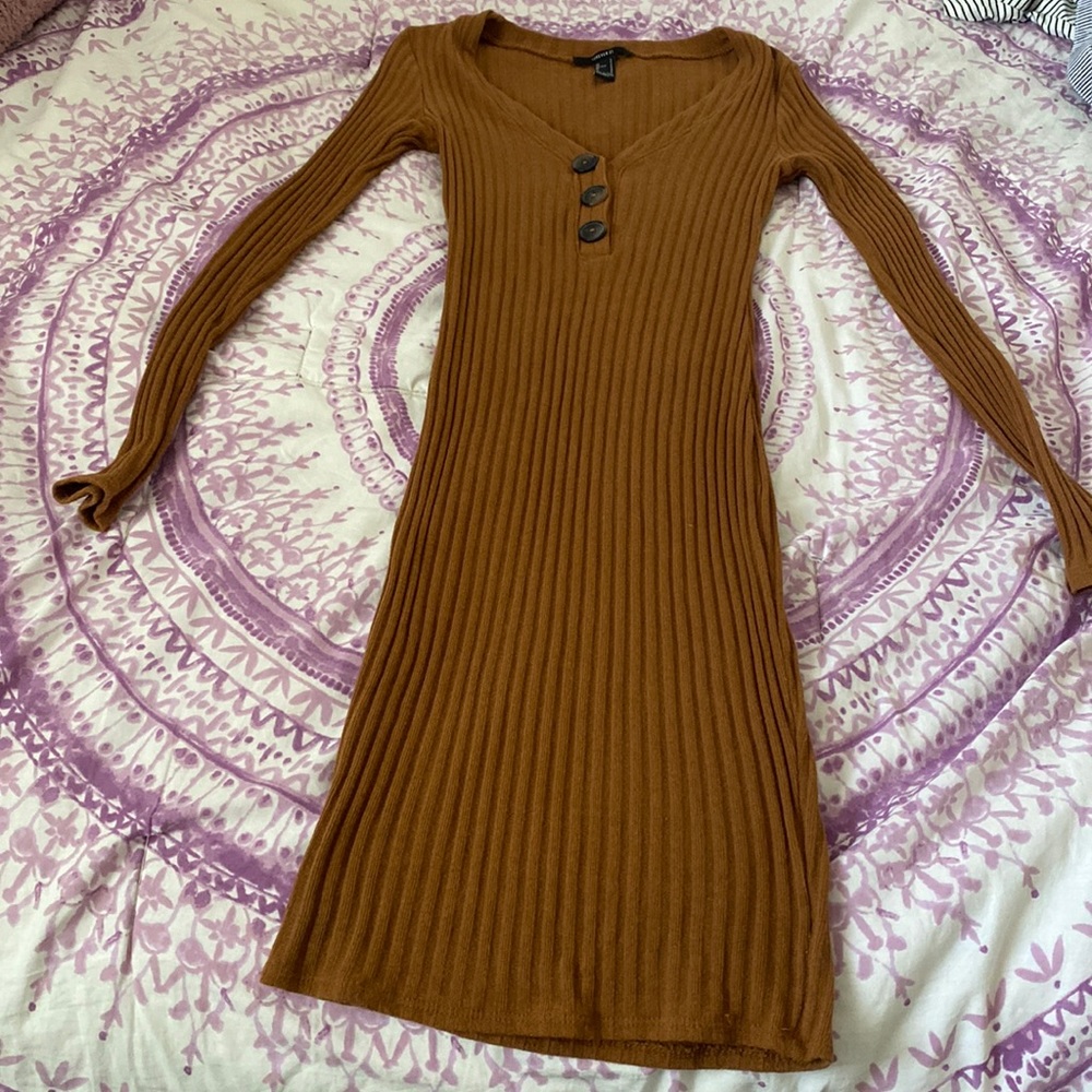 Dark tan body con dress